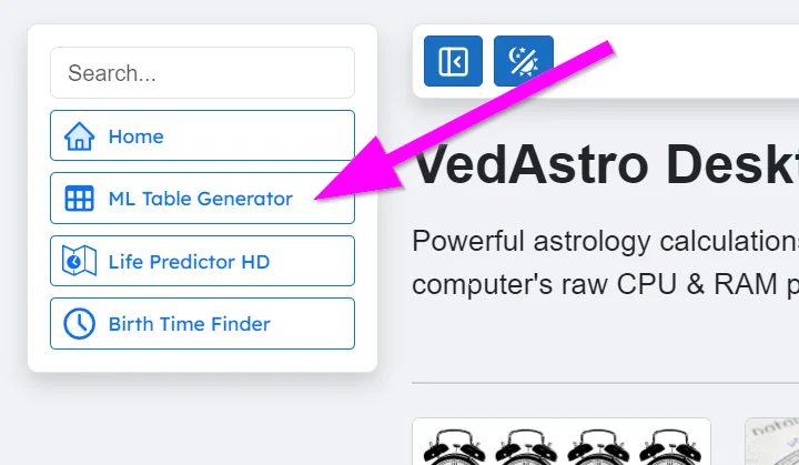 Open the former VedAstro table generator